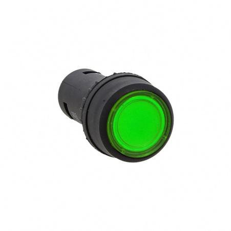 Кнопка зеленая d22мм LED 220В 1з SW2C-10D (EKF)