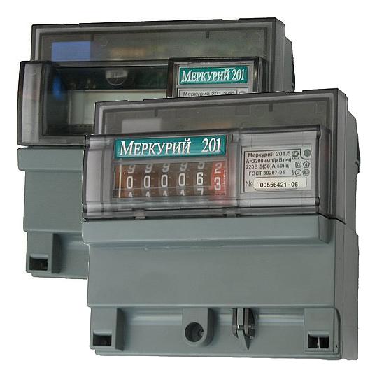 Электросчетчик Меркурий 201.5 5(60)А/230В однофазный, однотарифный