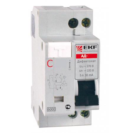 Дифференциальный автомат 63А/ 30мА 2P АД-32 C63 тип AC (EKF)