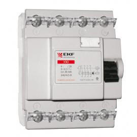 Выключатель дифференциальный (УЗО)  32А/ 30мА 4P тип AC (EKF) 