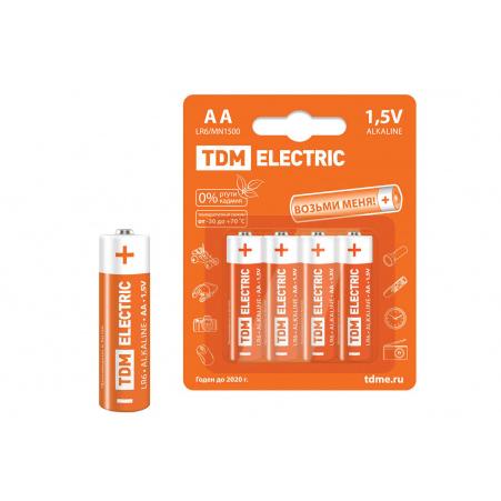 Элементы питания LR6 AA Alkaline 1,5V BP-4 TDM