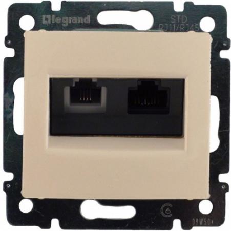 Розетка компьютер+телефон скр/уст RJ-45/RJ-11 UTP CAT5E белая "Valena" (Legrand) 774180