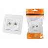 Розетка компьютерная RJ-45 + TФ (RJ-11) белая "Валдай" TDM