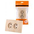 Розетка двойная 2П 10А 250В с защ. шт. сосна "Лама" TDM