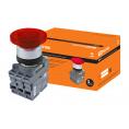 Кнопка грибовидная МРМ1-11R(LED) в сборе d40мм/220B 1з+1р красная TDM