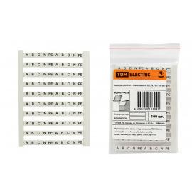 Маркеры для ЗНИ с символами "A, B, C, N, PE" (100 шт) TDM