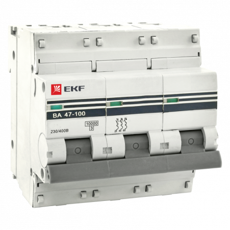 Автоматический выключатель   40А 3P ВА47-100 C40 10кА (EKF) PROxima