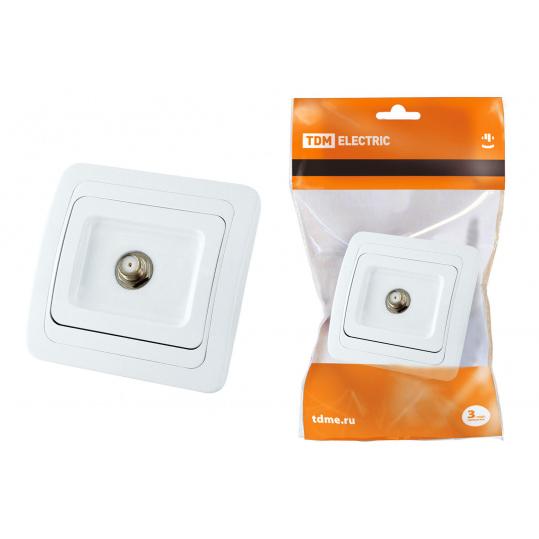 Розетка 2П+З с защ. шт. 16А 250В + USB порт 2,1А 5В белая "Таймыр" TDM