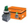 Переключатель на 3 положения с фиксацией M3SS1-21G короткая ручка(LED) d22мм/220B 1з+1р зеленый TDM