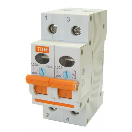 Выключатель нагрузки (мини-рубильник) ВН-32 2P 100A TDM