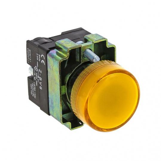 Светосигнальный индикатор желтый LED d22мм 230В BV-65 (EKF) Светосигнальный индикатор желтый LED d22мм 230В BV-65 (EKF)