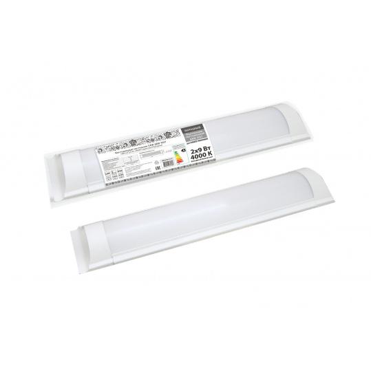 Светодиодный светильник LED ДПО 3017 1800 лм 2х9 Вт, 4000К (термопак) Народный