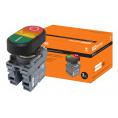 Кнопка двойная MPD2-11Y (зеленая/красная) (LED) в сборе d22мм/220В (I/O)  линза желтая TDM