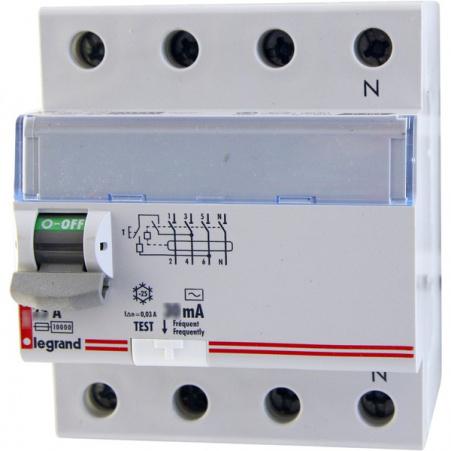 Выключатель дифференциальный (УЗО)  25А/100мА 4P DX3 тип AC (Legrand) 08999 (411712)