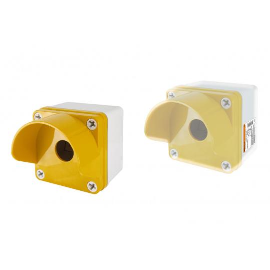Корпус КП101 c козырьком для кнопок 1 место IP66 ABS желтый TDM