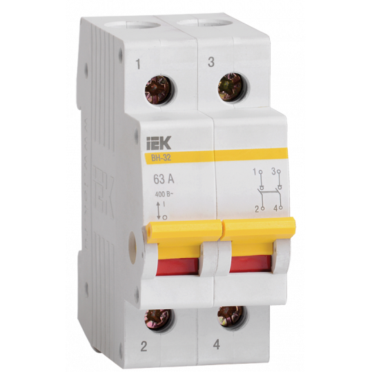 Выключатель нагрузки (мини-рубильник) ВН-32 2Р 63А IEK