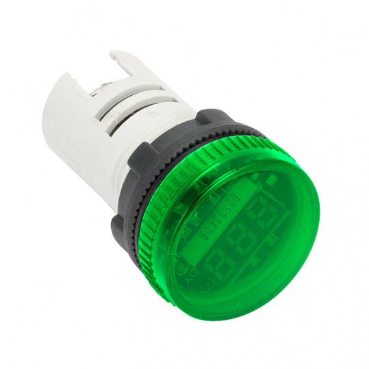 Светосигнальный указатель значения напряжения зеленый LED d22мм 230В ED16-22VD (EKF)