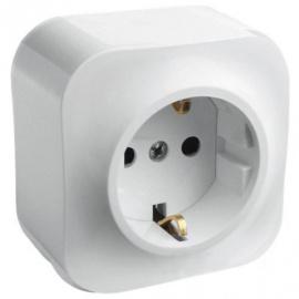 Розетка откр/уст 1-мест. с заземлением 16А белая "Quteo" (Legrand) 782211