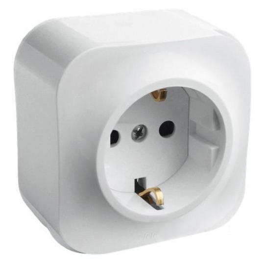 Розетка откр/уст 1-мест. с заземлением 16А белая "Quteo" (Legrand) 782211