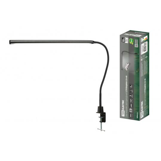 Светильник светодиодный струбцина СН-40, гибкий, сенс-димм, 220 В, 10 Вт, 5000 К, черный, TDM