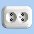 Розетка скр/уст 2-мест. без заземления IP20 16А белая РА16-237 (Беларусь) (48)