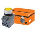 Кнопка MP1-21Y(LED) в сборе d22мм/220В 1з+1р желтая TDM