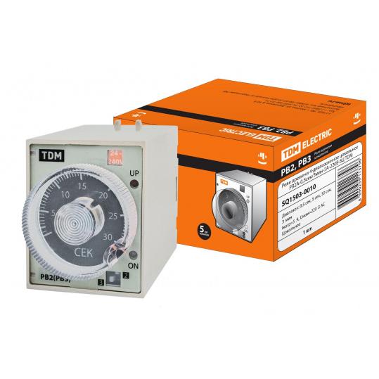 Реле времени РВ2A-0,5сек/3мин-5A-220В-8Ц TDM