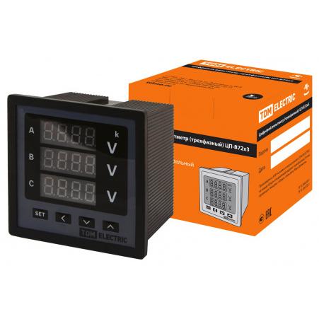 Цифровой вольтметр ЦП-В72х3 0-999кВ-0,5 (однофазный / 3 диспл.) TDM