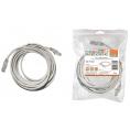 Патч-корд народный U/UTP Cat 5e 4PR 24AWG PVC, литой 5 м, серый
