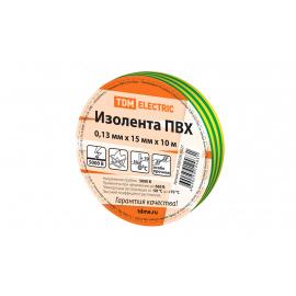 Изолента ПВХ 0,13*15мм Желто-Зеленая 10м TDM