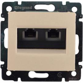 Розетка телефонная скр/уст двойная RJ-11 слоновая кость  "Valena" (Legrand) 774339