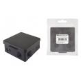 Распаячная коробка ОП 100х100х55мм, крышка, IP54, 8вх., черная, инд. штрихкод TDM