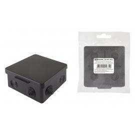 Распаячная коробка ОП 100х100х55мм, крышка, IP54, 8вх., черная, инд. штрихкод TDM