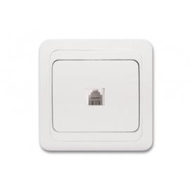 Розетка телефонная откр/уст белая "Рим" (EKF)