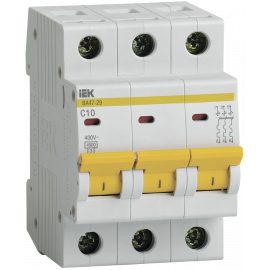 Выключатель автоматический ВА47-29 3Р 10А 4,5кА С IEK