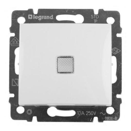 Выключатель скр/уст 1-кл. с подсветкой IP20 10А белый "Valena" (Legrand) 774410