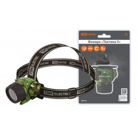 Фонарь"Тактика 5", налобный 12+2 LED, 94 лм, бат. 3*AАА, TDM