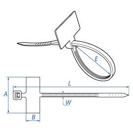 Стяжка нейлоновая КСМ 3х200 (бирка 8х25 мм) (100шт/уп) (КВТ)
