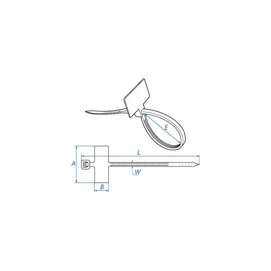 Стяжка нейлоновая КСМ 3х200 (бирка 8х25 мм) (100шт/уп) (КВТ)