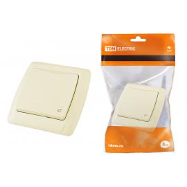 Розетка с крышкой 2П+З 16А 250В IP44 сл. кость "Онега" TDM