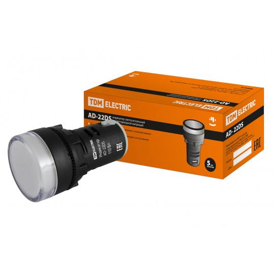 Лампа AD-22DS(LED)матрица d22мм белый 110В AC/DC TDM
