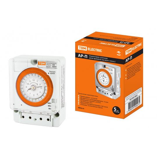Аналоговое суточное реле АР-П-15мин/24ч-20А (монт.плоскость) TDM
