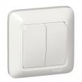 ПРИМА С/У 2-клавишный ВЫКЛЮЧАТЕЛЬ 6А 250В, БЕЛЫЙ, опт.уп.Россия