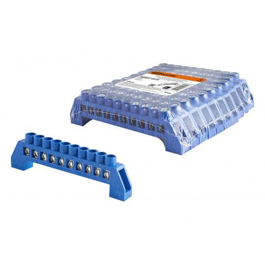 Шина "N" нулевая в изоляторе 6х9мм 10 групп никелированная TDM