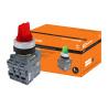 Переключатель на 2 положения с фиксацией M2SS1-21R короткая ручка(LED) d22мм/220B 1з+1р красный TDM
