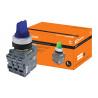 Переключатель на 3 положения с фиксацией M3SS1-21L короткая ручка(LED) d22мм/220B 1з+1р синий TDM