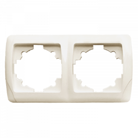 Рамка 2-мест. горизонтальная белая "Мадрид" (EKF)