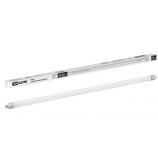 Лампа люминесцентная линейная двухцокольная ЛЛ-12/16Вт, T4/G5, 4000 К, длина 468,7мм TDM