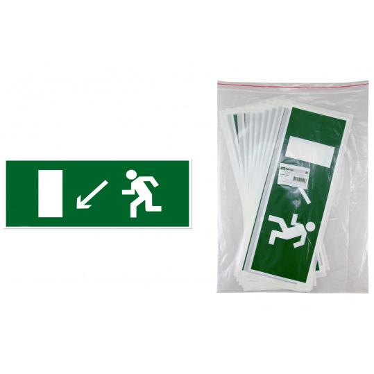 Знак "Направление к эвакуационному выходу налево вниз" 350х124мм для ССА TDM