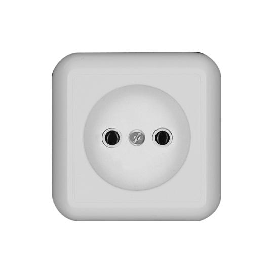 ПРИМА О/У РОЗЕТКА без зазем. без штор. МОНТ.ПЛ.10А 250В, БЕЛЫЙ,опт.уп.Россия